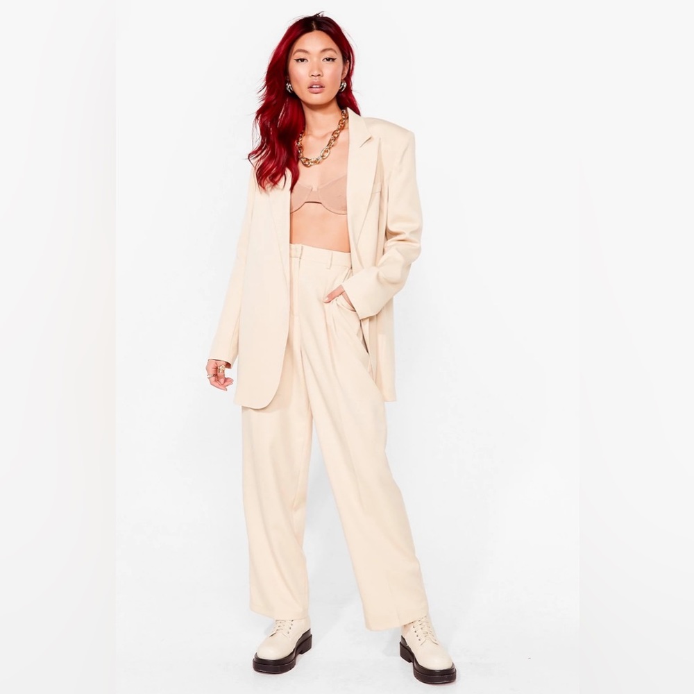 Nasty Gal tailored tan suit